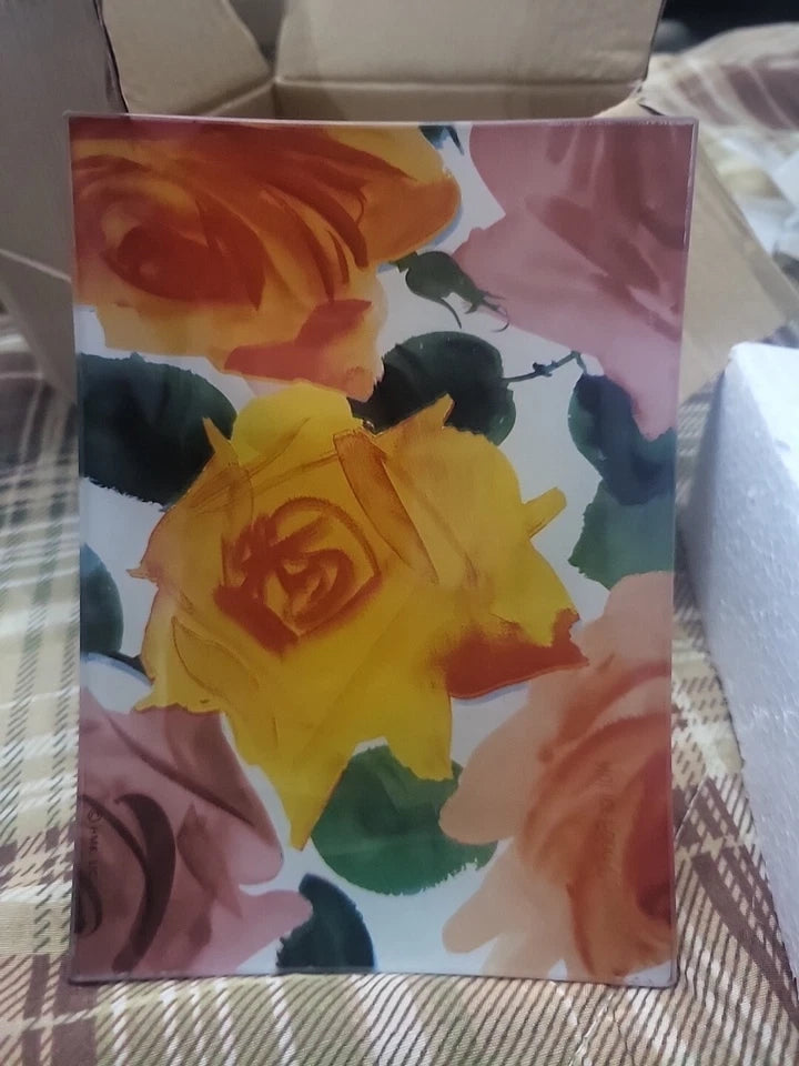 Hallmark Flowered Glass Trinket Tray