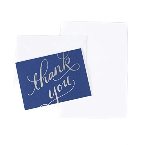 Hallmark Silver Foil Thank You Notes – 40 Pack